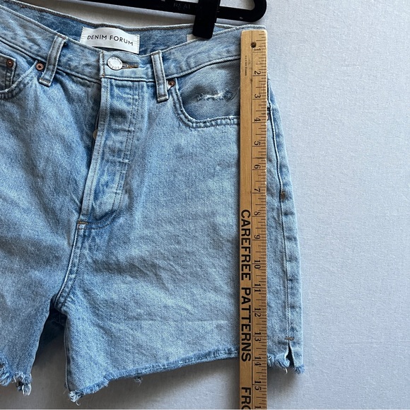 Denim Forum The Yoko Mid Thigh Short Organic Cotton jean shorts Sz 27 - Picture 9 of 11